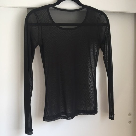 NWOT Black Mesh Shirt - Picture 4 of 5